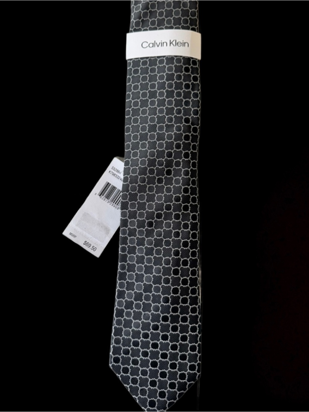 NWT Calvin Klein Silk Blend Tie Necktie Shades of Gray FATHER’S DAY Retails $69.